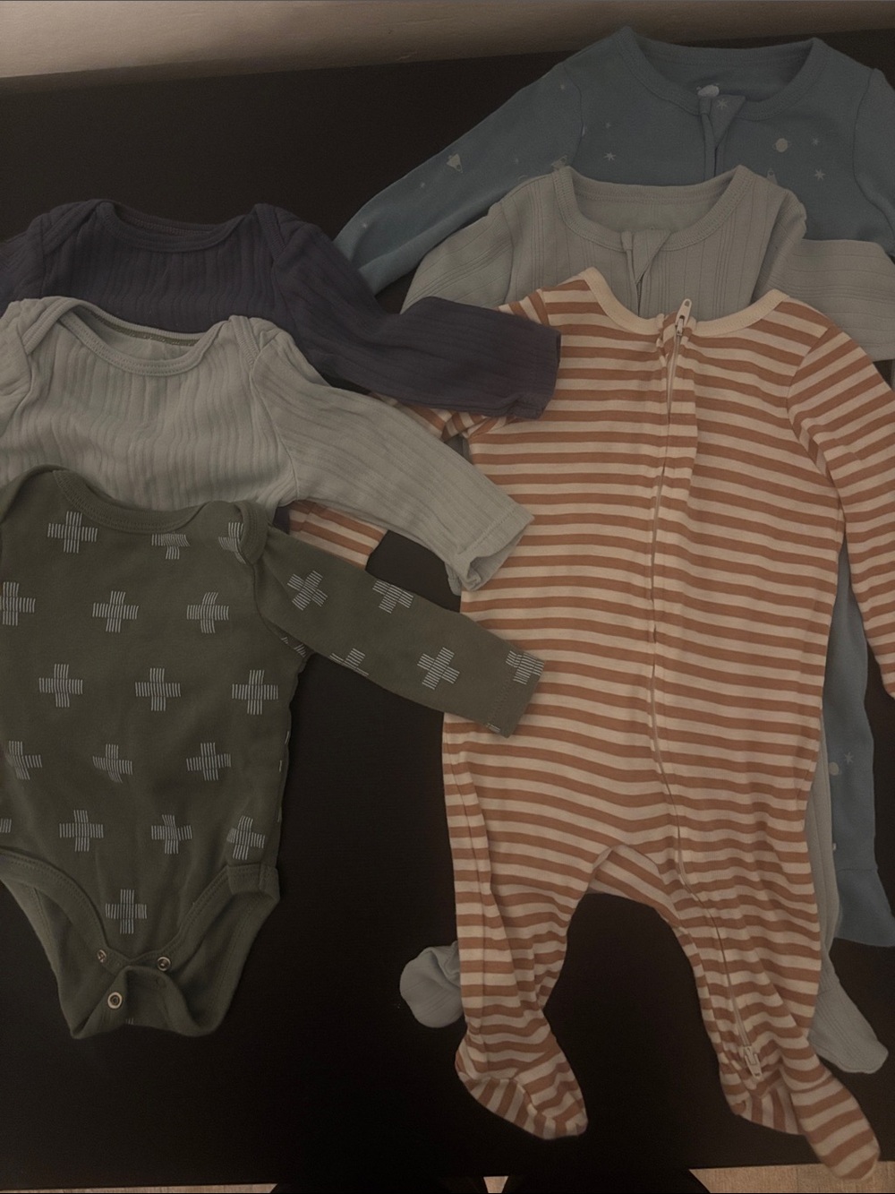 Baby Footie & onesie lot of 6